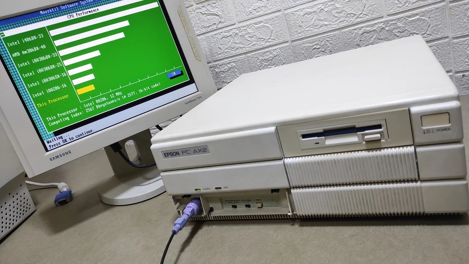 Epson AX2 Computer Vintage 286 Retro PC AT MS-Dos Floppy Disk IBM Equity - Immagine 2 di 4