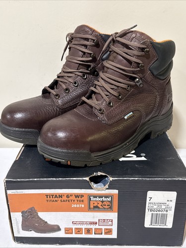 Timberland Pro Titan 6" WP Safety Toe Boots 26078 Men's 7 Powerfit Waterproof