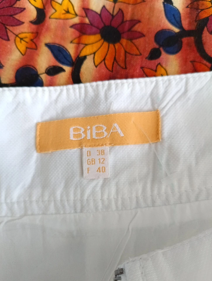 BIBA Rock Sommer weiß 38 Ballon Futter Faltenrock M sehr selten kaum getragen - Bild 4 von 4