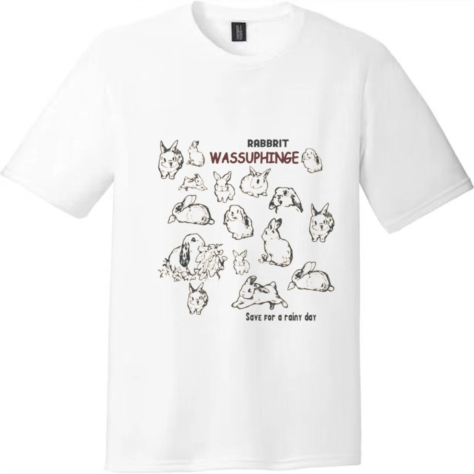 Wassuphinge Rabbit Graphic Unisex Tee
