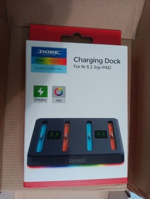 NexiGo 4-in-1 Charging Dock for Nintendo Switch 2 Joy-Con with RGB Lights Modes