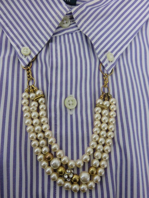 dress shirt collar necklace 14pc Lot Vintage Dress Shirt Collar Chains & Pearls Button-Down Accents