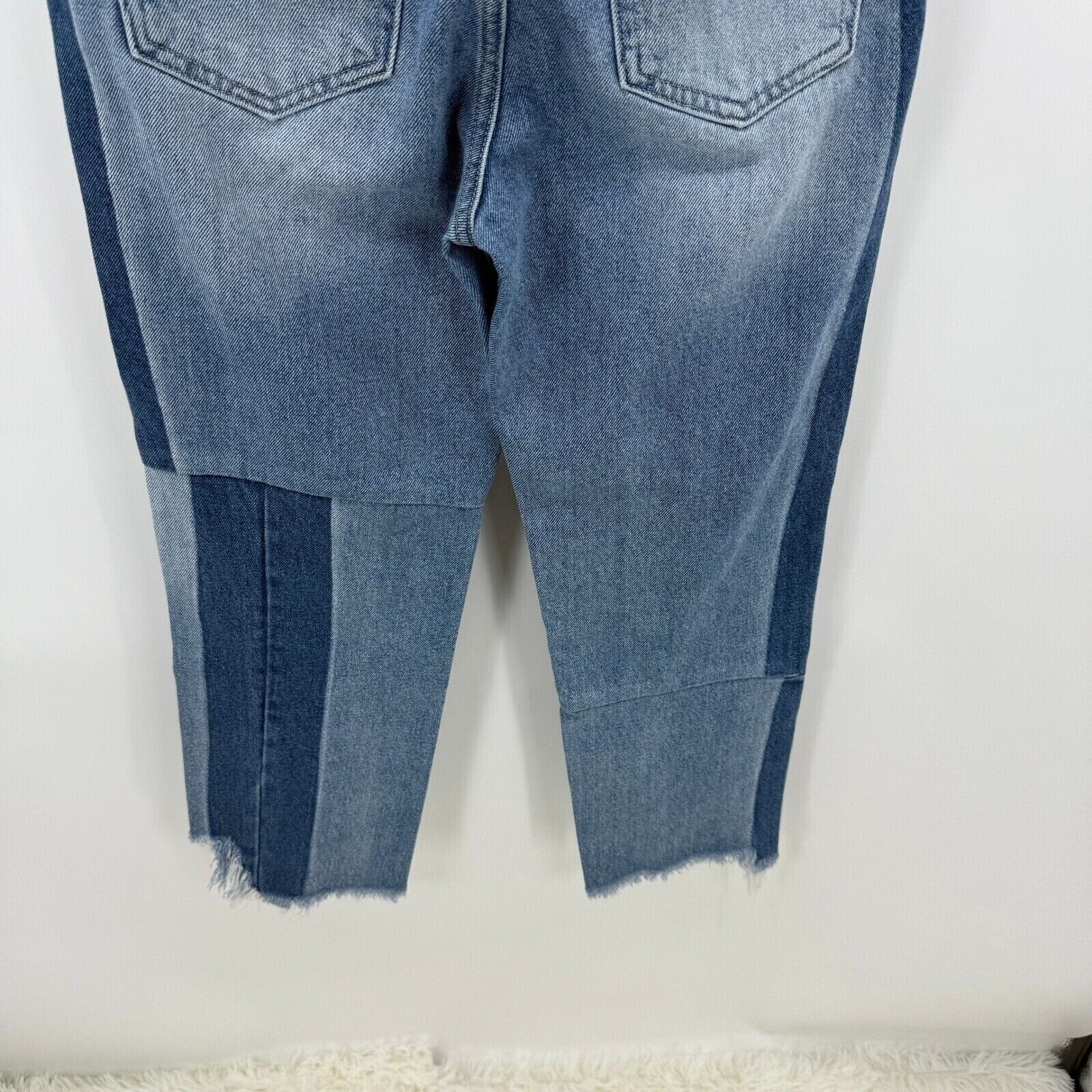 Hidden Jeans Distressed Patchwork Crop Denim Raw … - image 9