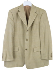 MARIO BARUTTI Cannon Blazer Men's UK 46 Lined Beige Patterned Wool Silk Blend