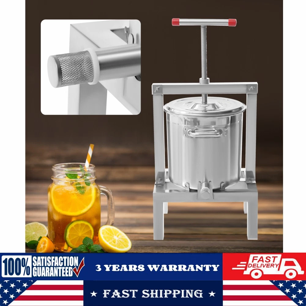 2.6gal Fruit Wine Cider Press Grapes Crusher Juice Maker Juicer Making