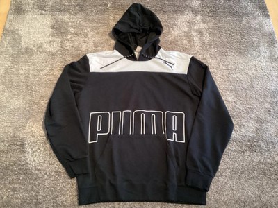 Puma Hoodie Schwarz/Weiß mit großem Logo Größe L (NEU: ohne Etikett)