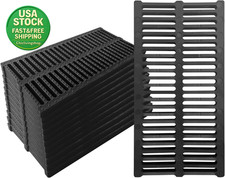 Polymer Plastic Drain Grate Channel 19.7X9.8 Inch 12 Pack Outdoor Black
