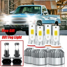 For Chevrolet C2500 1999-2000 LED Headlights High Low Beam Fog Lamps Bulb 6000K