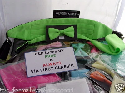 ESSENTIALS BY MANUEL Any Page Boy-Wedding-Children Polyester Bow tie & Cummerbund With/Without Hankie