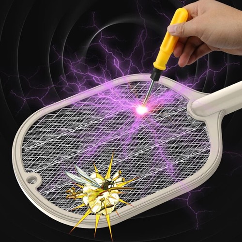 Multi-functional Electric Mosquito Swatter Racket Fly Killer Zapper USB Recharge - Picture 6 of 14