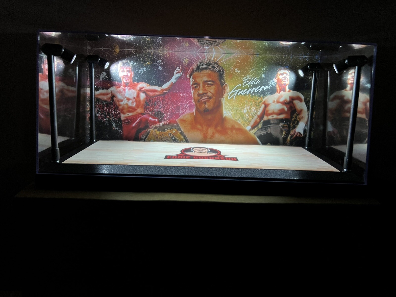 Eddie Guerrero Custom 2-card PSA & BGS display case with LED lights - WWE