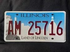 NICE CONDITION ILLINOIS LICENSE PLATE RANDOM NUMBER LINCOLN