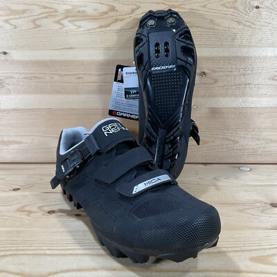 NWOB Louis Garneau Mica II MTB Cycling Shoe Size Women's 43 11.5 Black Silver