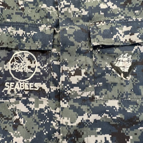 Chemisier de travail US Navy femme S régulier numérique bleu camouflage marine uniforme EDR - Photo 5/16