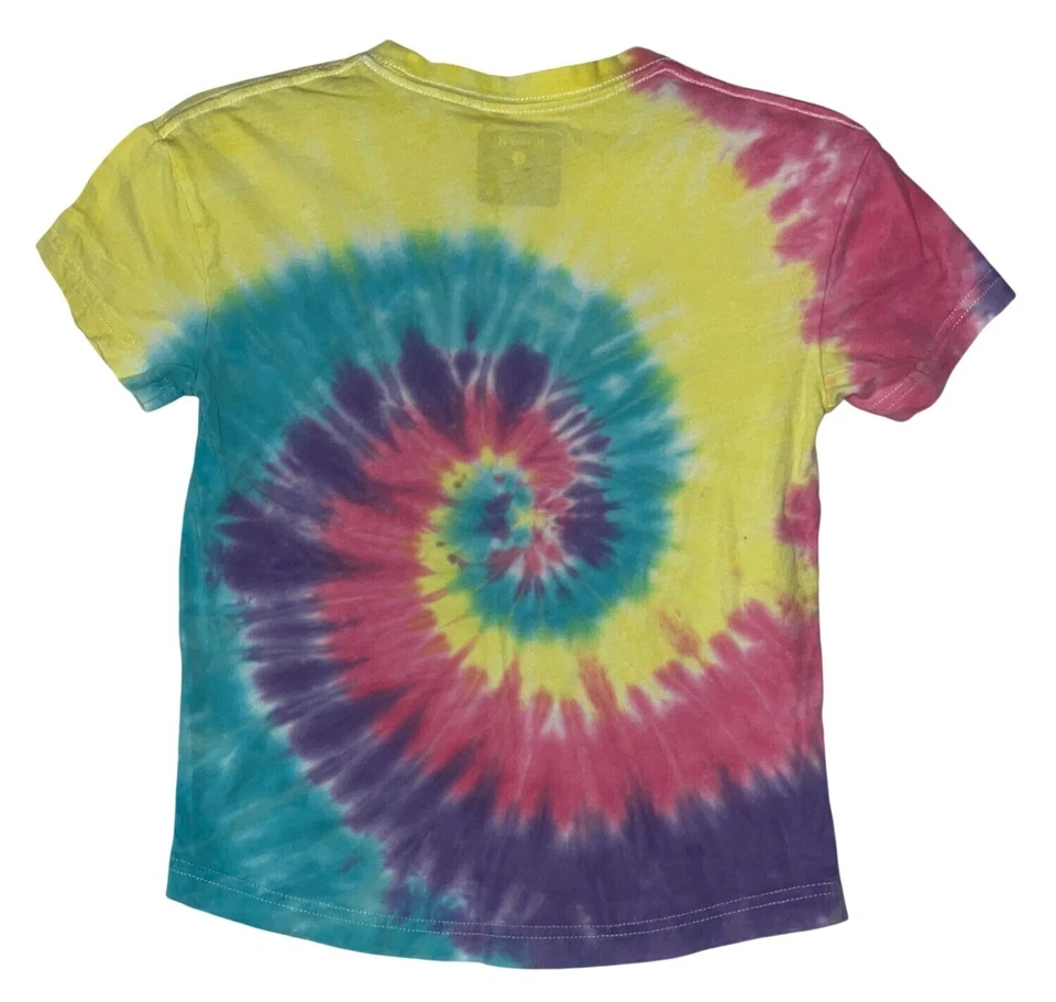 Hurley Kids Tie-Dye T-Shirt Large 7 Cotton Blend Multicolor Spiral Design Short - Image 3 of 4
