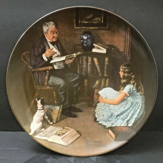 KNOWLES NORMAN ROCKWELL THE STORYTELLER PLATE 8.5" LIMITED EDITION