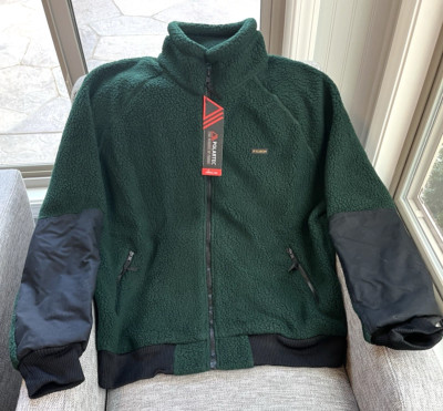 Filson Sherpa Fleece Jacket Men's Full Zip Coat Fuzzy Polartec | Dark Green NEW