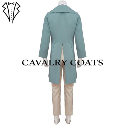Victorian Fancy Regency Tailcoat, 18th Century Tailcoat, Sky Blue Wool Tailcoat - Picture 3 of 4