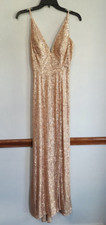 GB Gold Sequin Long Prom Dress Size 3 