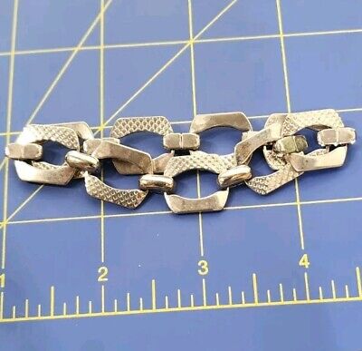 Square Link Chain Chunky Sterling Silver Stamped 925 Bracelet 7 s l400