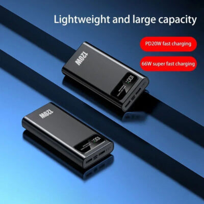 120W 20000mAh Fast Charge High Capacity Battery LED Display Power Bank For Phone