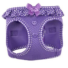 Doggie Design Choke Free Dog Harness Paisley Purple  White Polka Dot XXS to 3X