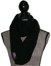 Polartec Jet Black Ski Scarf 66" ZZ Zigg Zag Sportswear Portland, Oregon 1990's