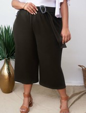 ELOQUII Totally Black Cropped With Buckle Wide Leg Pant NWT 14/16