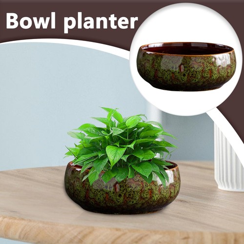 Hydroponic Container Decorative Flower Pot Unique Glazed Lotus Bowl Planter - Picture 12 of 12