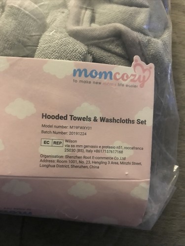 Baby Hooded Towel, Momcozy 8-Piece Bath Boys/Girls, And Washcloth Set Elephant - Picture 8 of 10