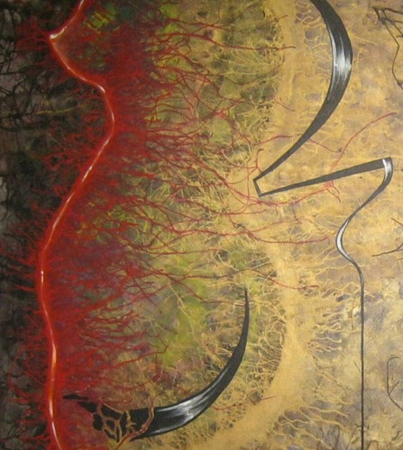 pittura quadri arte astratta quadro opera d'arte dipinto tela nudo donna artista - Picture 2 of 24