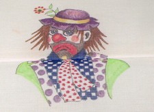 Vintage Tamara SAD HOBO CLOWN Hand Painted Needlepoint Canvas So Detailed 