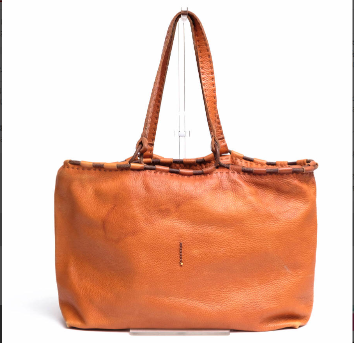 HENRY CUIR Tote Bag BARNEYS New York Leather shrink One Shoulder 