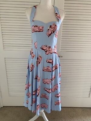 Vinatge Style Car Print Halter Dress 6