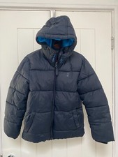 Next Boys Navy Blue Quilted Winter Hooded Puffer Jacket Coat 122cm 7 Years