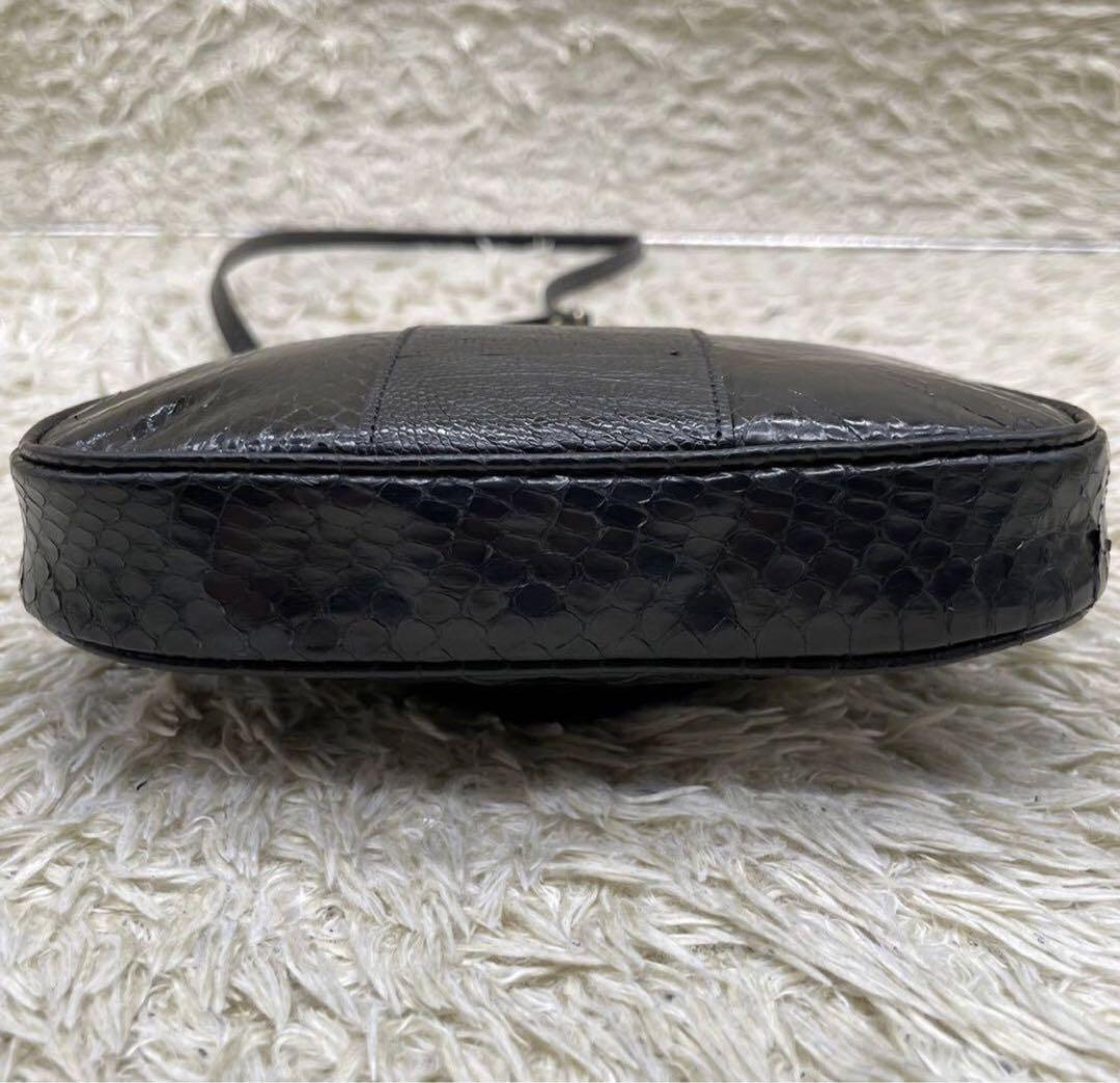 Autentica borsa a tracolla YVES SAINT LAURENT nera coccodrillo vintage pelle YSL