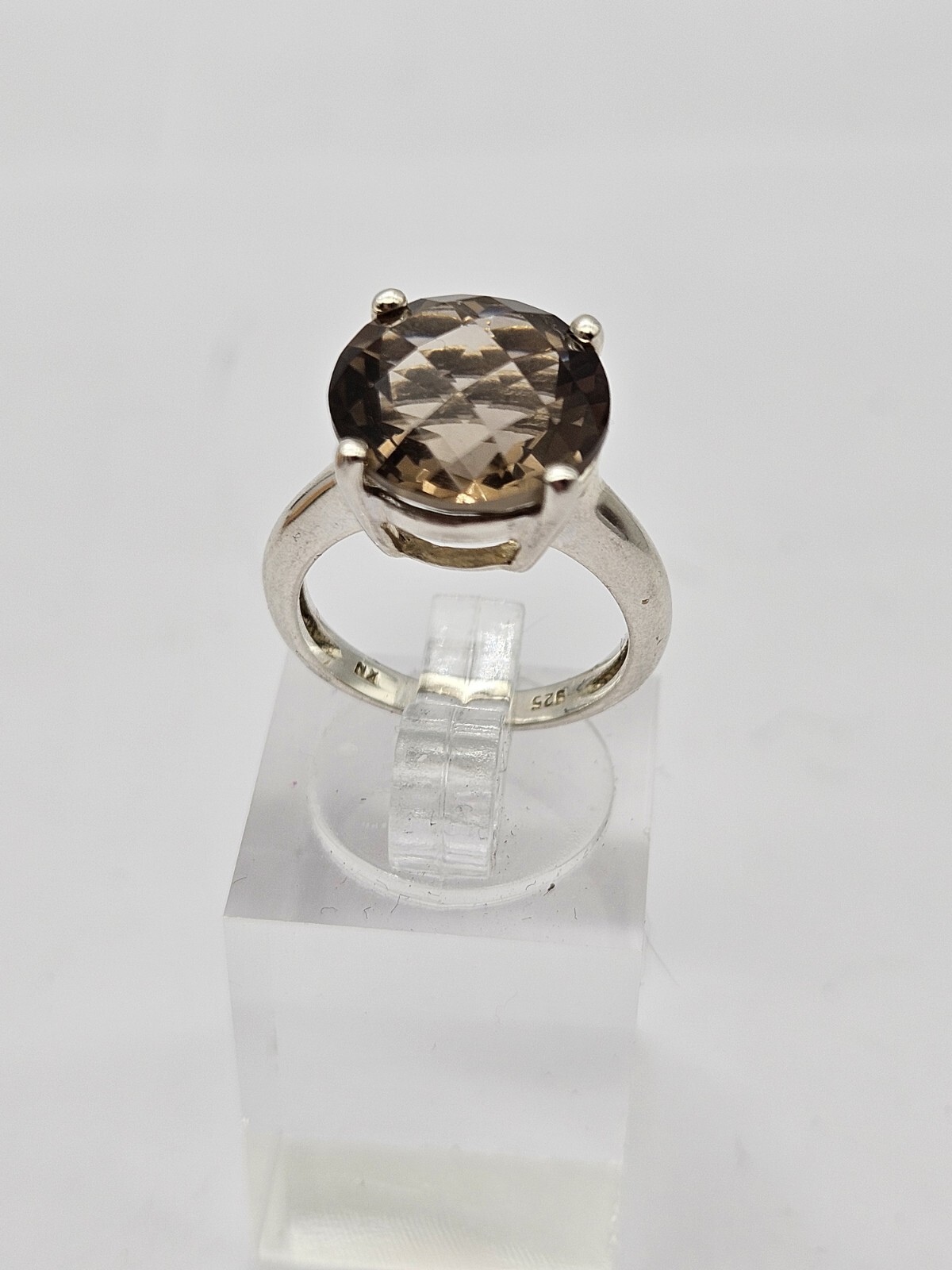 Solid Silver Smoky Quartz Statement Ring. J1/2 (S… - image 4