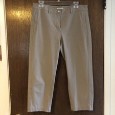 eileen fisher small crop organic cotton spandex beige chinos