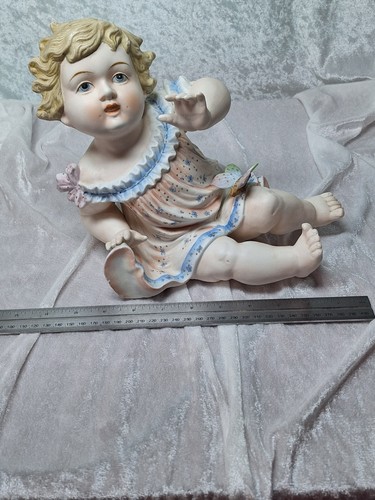 "Estatuilla de muñeca grande alemana bisque piano bebé Conta Boehme con mariposa 8""" - Imagen 20 de 22