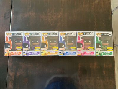 Funko Pop Rainbow Batman Set Komplett Lot 01 Entertainment Earth Heroes