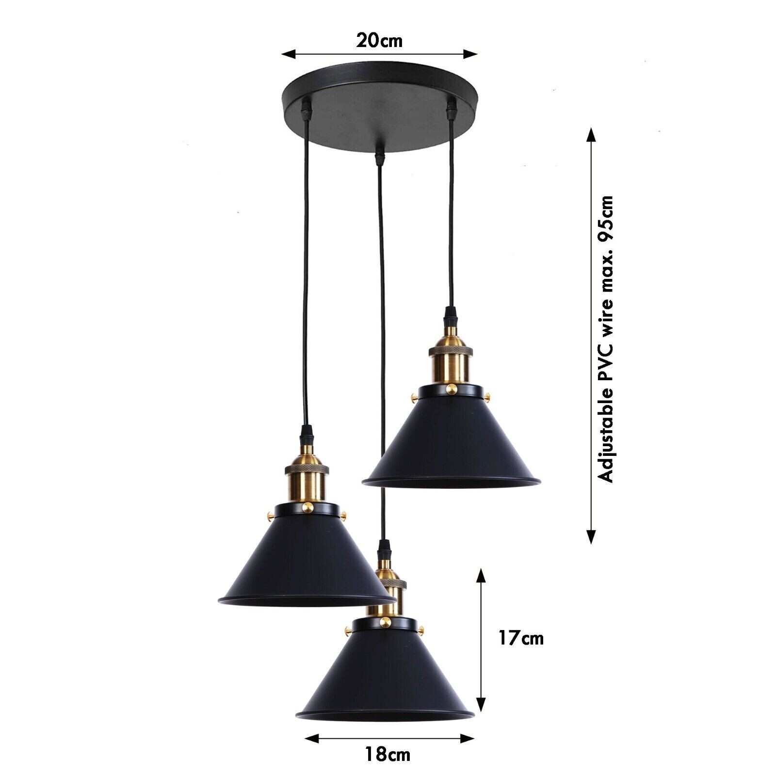 Industrie Pendelleuchte Würfel-Design – Retro Deckenlampe In Schwarz Für Küche, Bar & Wohnzimmer – E27 Sockel