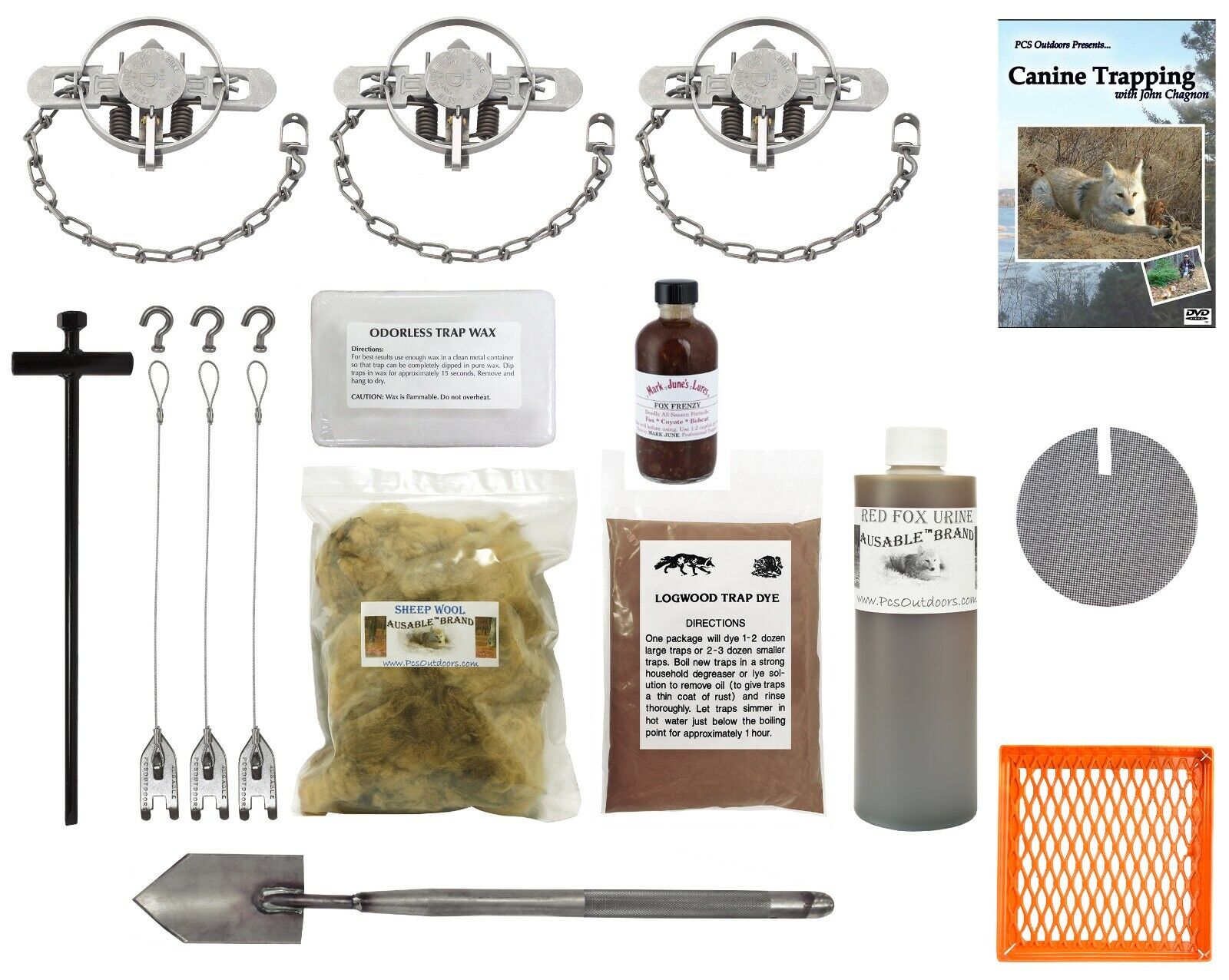 PcsOutdoors Basic Fox Trapping Starter Kit (17 Pieces)