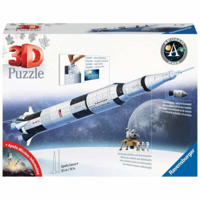Ravensburger 3D Puzzle Apollo Saturn V Rakete Puzzles 440 Teile ab 8 Jahren