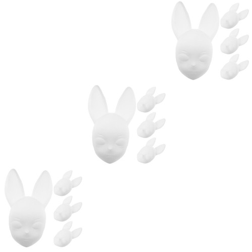 3 Count Maschera Facciale Di Coniglio Plastica Mascherate - Photo 9/12