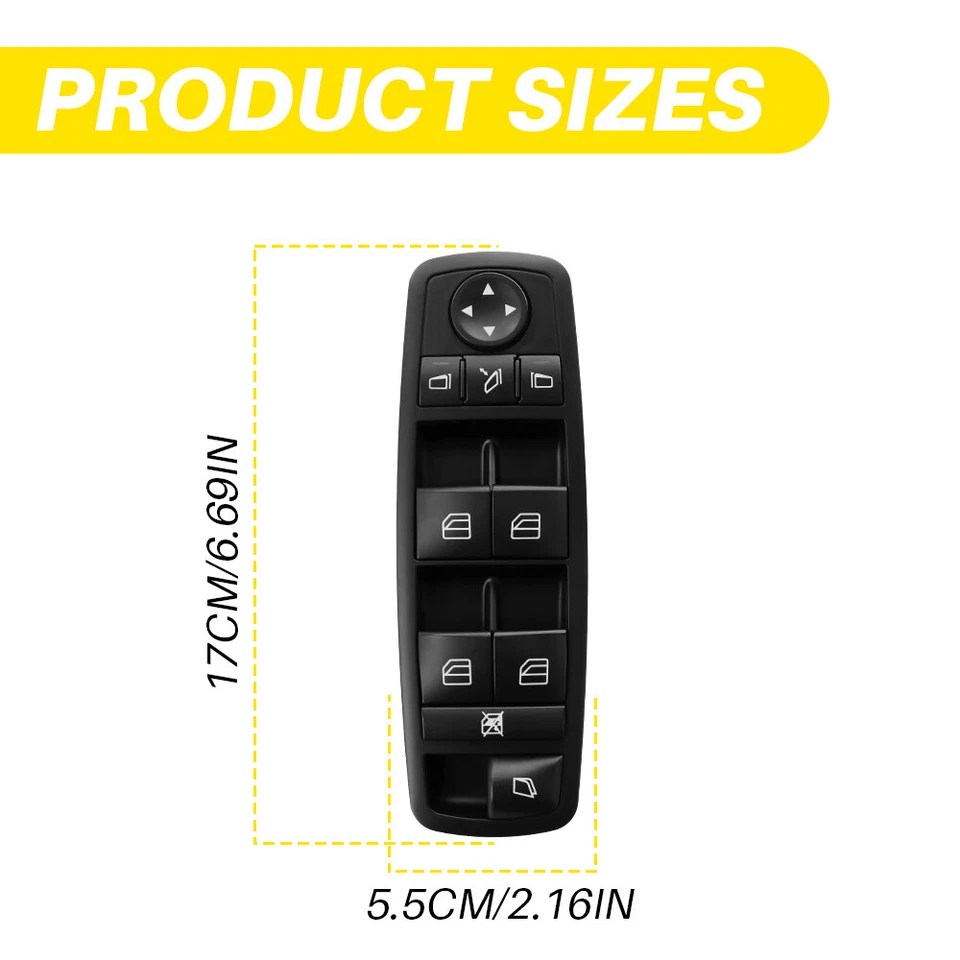 Power Control For 07-12 Mercedes-Benz GL350 Window GL450 GL550 2518300590 Switch - Image 2 of 4