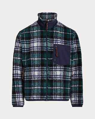 Polo Ralph Lauren Fleece Jacquard Jacket Plaid Pile Long Polo Ralph Lauren Fleece Jacquard Jacket Plaid Pile Long