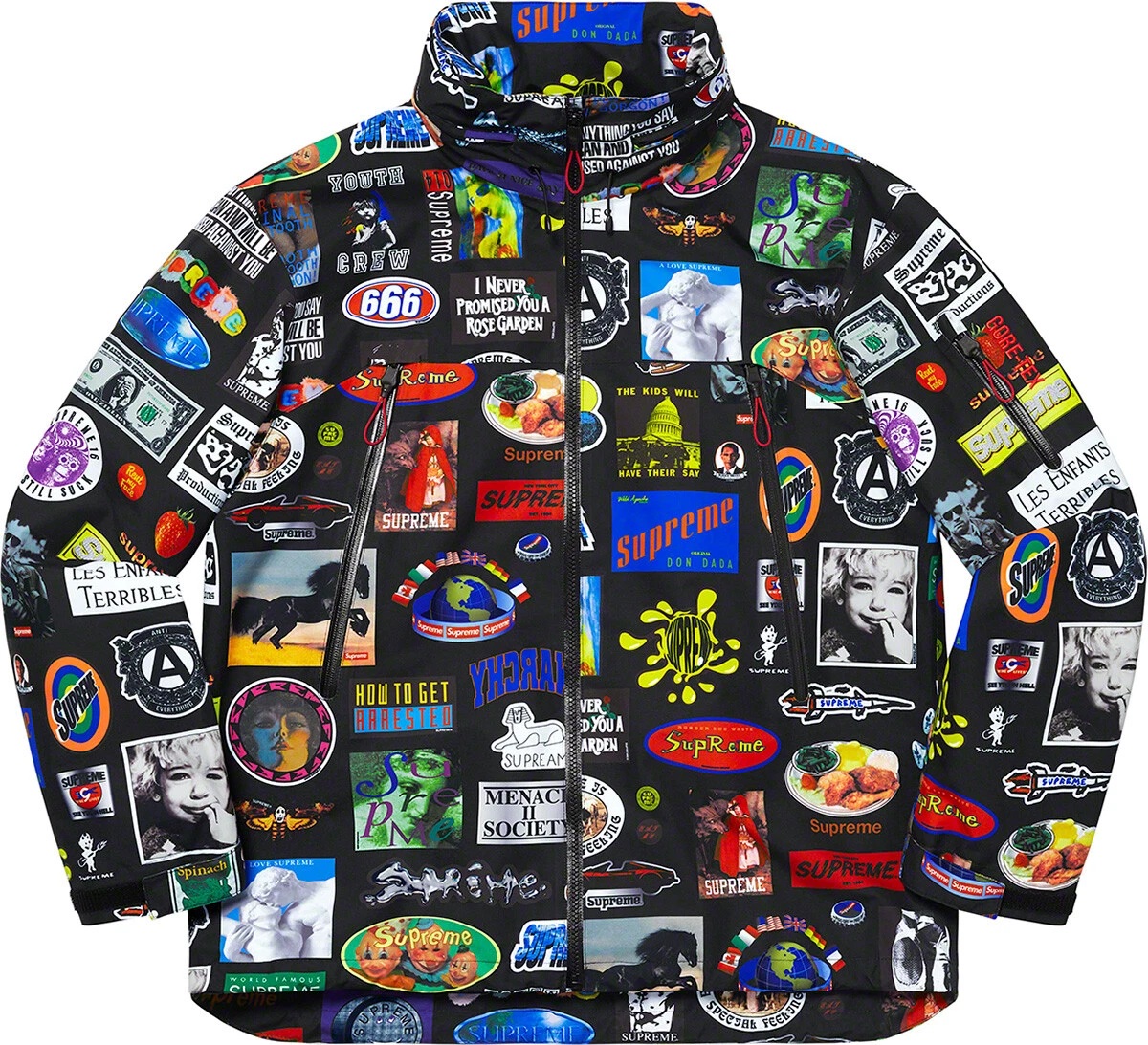 Neuf avec étiquettes veste coque autocollants Supreme GORE TEX pour hommes (SS21) noire taille S FLAMBANT NEUVE 