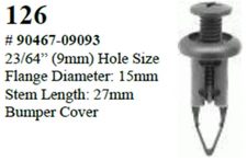 25 Pcs Bumper Cover Retainers Clips Compatible with Toyota 90467-09093