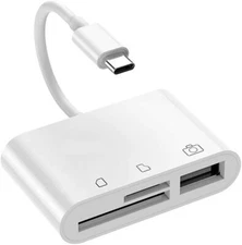 USB C 3 in 1 Hub Adapter Converter, Multi Port Adapter SD Card Reader Adapter