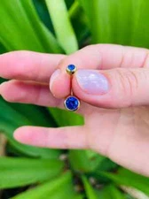 14k Solid Gold Belly Button Navel Ring Gem London Blue Topaz Piercing Jewely